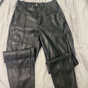 Black Faux Leather Pants